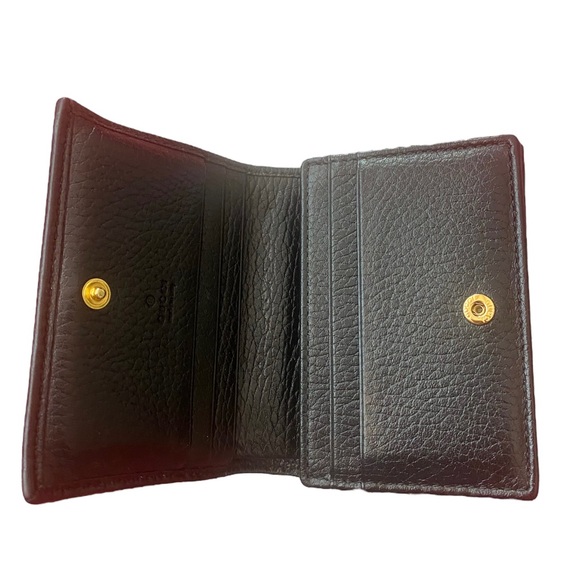 Gucci Black Petite Marmont Flap Leather Card Case Wallet 1000 Nero, Box, Dustbag - Picture 4 of 16